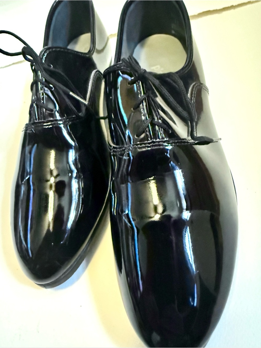 Vintage Pierre Cardin Jazz Oxford Patent Tuxedo Dress Shoes 12M - Made in USA